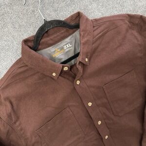 NWT Ridgecut Toughwear Heavy Flannel Shirt Mens 2XL Burgundy Cotton Work Shirt